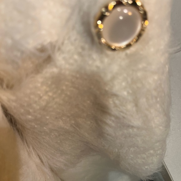 Cream Eyelash Yarn Button Down Crop Cardigan NWT - Picture 4 of 4